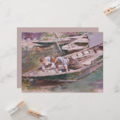 Carte Deux garçons en bateau (par Theodore Robinson) (Devant/Arrière en situation)