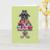 Carte Deux grooms sur cupcakes (Fleur jaune)