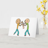 Carte Deux Hommes De Balles Se Battant Au-Dessus D'Un Pe (Fleur jaune)