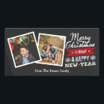 Carte Deux images Joyeux tableau de bord de Noël<br><div class="desc">Deux Joyeux Noël encadré Modèle photo thème Noël et une nouvelle année heureuse - cartes de fin de année de Ricaso - facile à personnaliser avec vos propres photos et salutation</div>