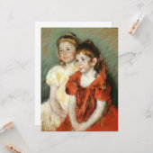 Carte Deux jeunes filles (par Mary Cassatt) (Devant/Arrière en situation)