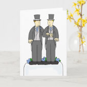 Carte Deux mariés, félicitations de mariage homosexuel (Fleur jaune)