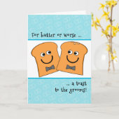 Carte Deux mariés félicitations mariage gay toast drôle (Fleur jaune)