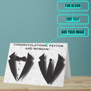 Carte Deux mariés Résumé Jour de mariage Félicitations