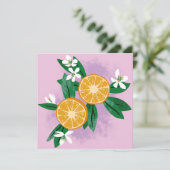 Carte Deux moitiés de mandarines. Carte. (Debout devant)