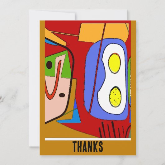 Carte Deux oeufs En haut Abstrait (Devant)