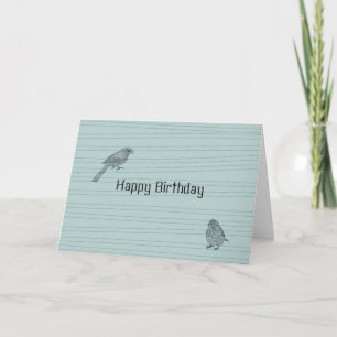 Carte Deux oiseaux Anniversaire