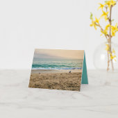 Carte Deux oiseaux au bord de la mer (Fleur jaune)