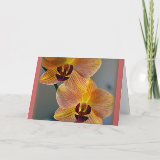 Carte "Deux orchidées " (Devant)