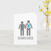 Carte Deux papas et un fils - félicitations ! ! (Fleur jaune)