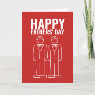 Carte Deux papas joyeuse Fête des pères gay