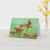 Carte Deux papillons (Fleur jaune)