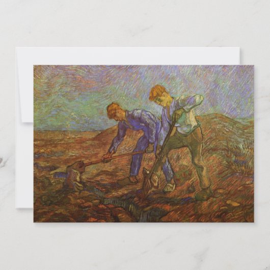 Carte Deux paysans creuser par Vincent van Gogh (Devant)