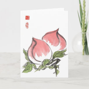 Carte Deux pêches roses