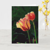 Carte Deux perroquets rouges (Fleur jaune)