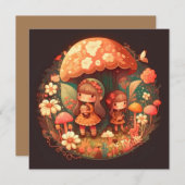 Carte Deux petites filles adorables elfes (Devant / Derrière)