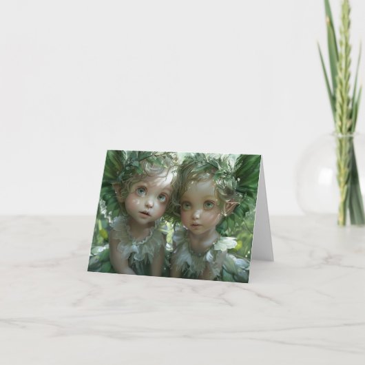 Carte Deux petits anges Art numérique (Devant)