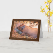 CARTE "DEUX PETITS PIGGIES" DIT **HEUREUX AMI D'ANNIVERS (Fleur jaune)