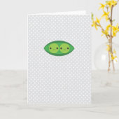 Carte Deux petits pois dans un pois (Fleur jaune)