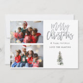 Carte Deux photos Arbre de Noël moderne (Devant)