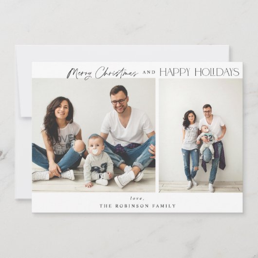 Carte Deux photos minimalistes Joyeux Noël (Devant)