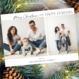 Carte Deux photos minimalistes Joyeux Noël