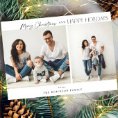 Carte Deux photos minimalistes Joyeux Noël