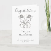 Carte Deux Pièces de lapin Félicitations Mariage (Devant)