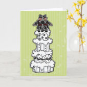 Carte Deux pièces sur le gâteau Mariage (Fleur jaune)