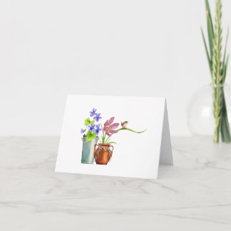 Carte Deux pots de fleurs