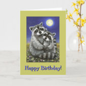 Carte Deux ratons laveurs éperdument amoureux (Fleur jaune)