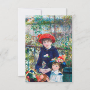 Carte Deux Soeurs - Renoir Impressionniste Peinture 1881