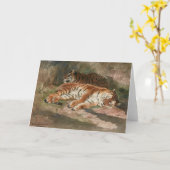 Carte Deux tigres en arrière | Rosa Bonheur (Fleur jaune)