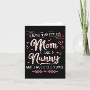 Carte Deux titres Maman Nanny Grand-mère Fête des mères