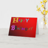 Carte Deux tons Rouge Joyeux anniversaire (Fleur jaune)