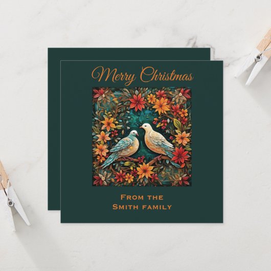 Carte Deux tourterelles (Devant/Arrière en situation)