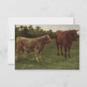 Carte Deux vaches debout dans un champ (par Rosa Bonheur