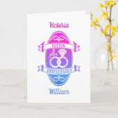 Carte Deuxième 2e anniversaire de mariage coton traditio (Fleur jaune)