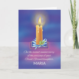 Carte Deuxième anniversaire de la perte d'une arrière-pe