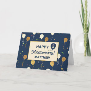 Carte Deuxième anniversaire de l'employé Ballons d'or