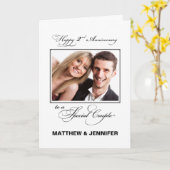 Carte Deuxième Anniversaire de Mariage Nom personnalisé/ (Fleur jaune)