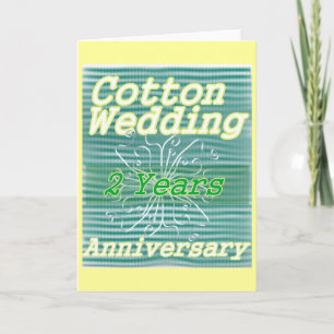Carte Deuxième anniversaire du mariage ~ coton