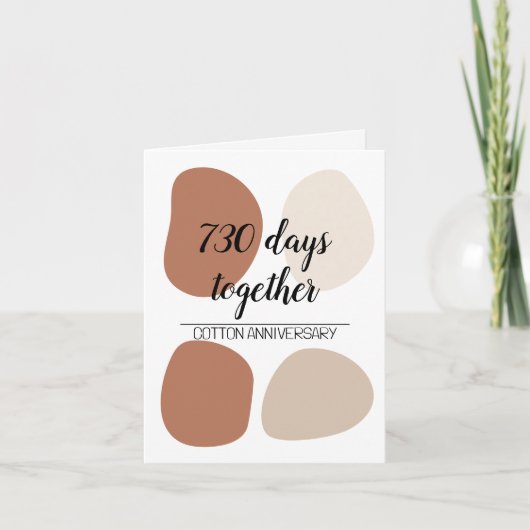 Carte Deuxième anniversaire mariage moderne (Devant)