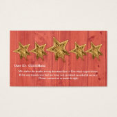 Carte d'évaluation cinq étoiles du vendeur en lign (Devant)