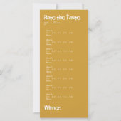 Carte d'évaluation de dégustation de vin - À la fo (Dos)