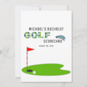 Carte d'évaluation de golf moderne Bachelor Party (Devant)