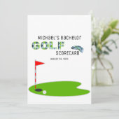 Carte d'évaluation de golf moderne Bachelor Party (Debout devant)
