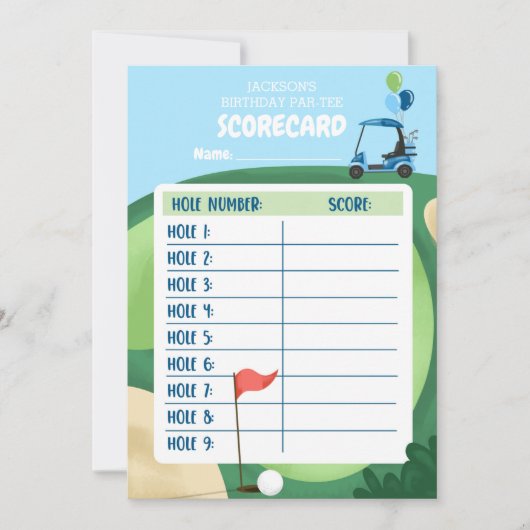 Carte d'évaluation de la carte de golf de Golf Boy (Devant)