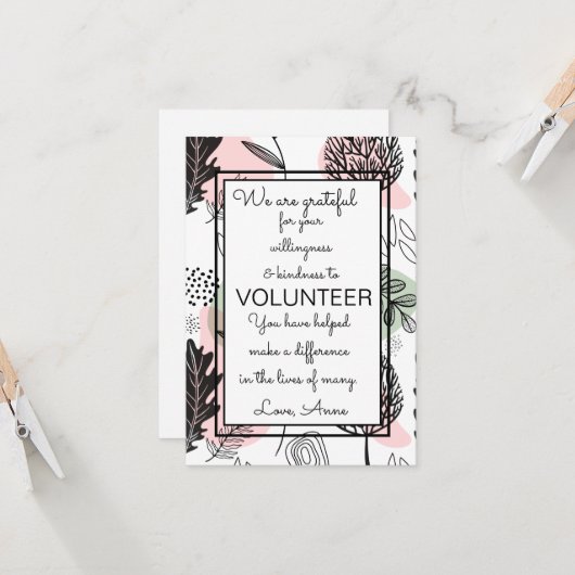 carte d'évaluation des bénévoles (Devant/Arrière en situation)