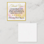 Carte d'évaluation du Merci des petites entreprise (Devant / Derrière)